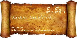 Sindler Szilárd névjegykártya